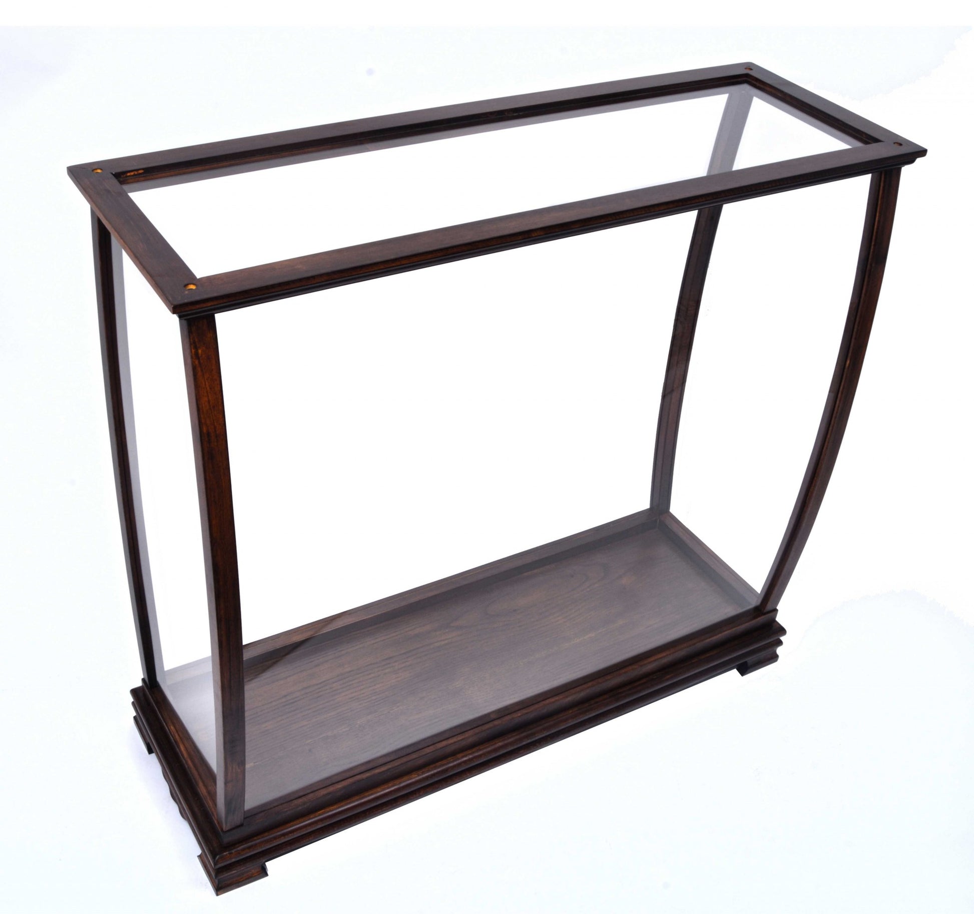 13" Dark Brown And Clear Glass Standard Display Stand-Cabinets-DECOROLALA