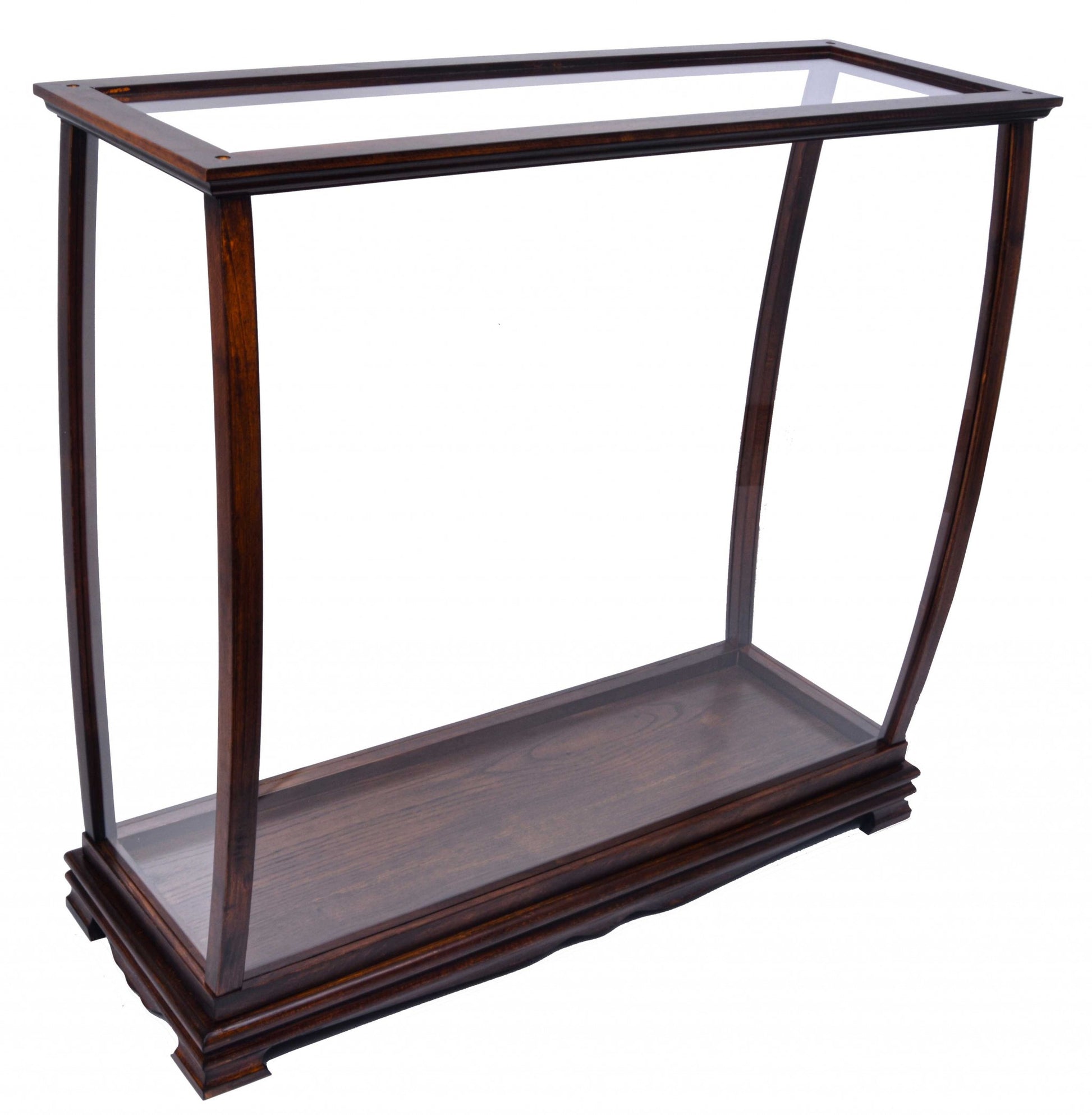 13" Dark Brown And Clear Glass Standard Display Stand-Cabinets-DECOROLALA