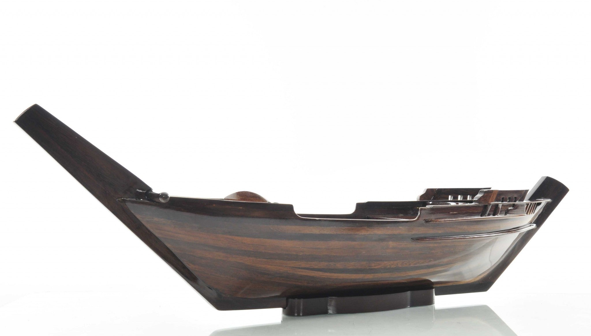 6" Dark Brown Novelty Wood Serving Tray With Handles-1