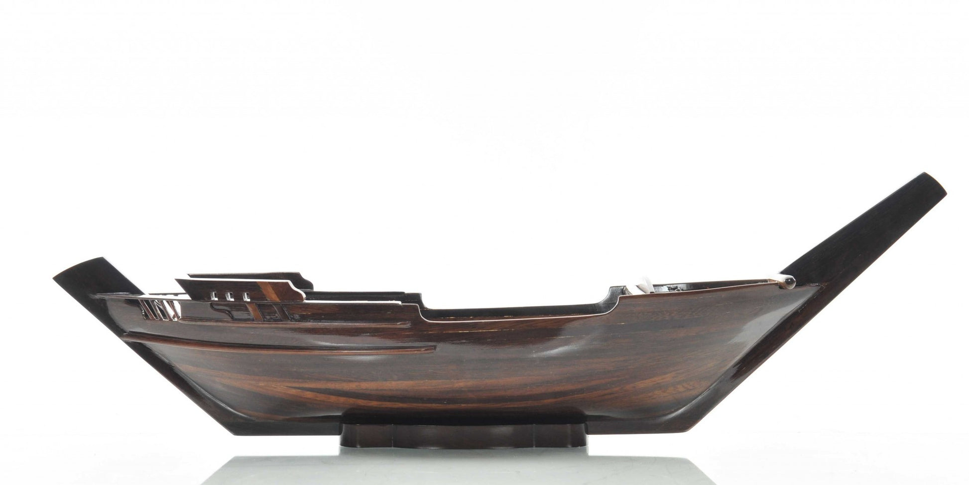 6" Dark Brown Novelty Wood Serving Tray With Handles-2