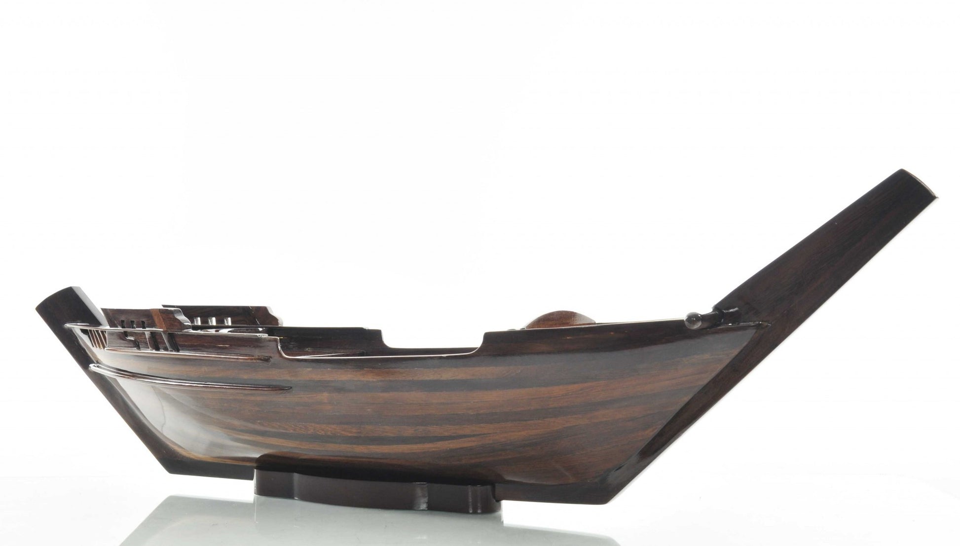 6" Dark Brown Novelty Wood Serving Tray With Handles-3