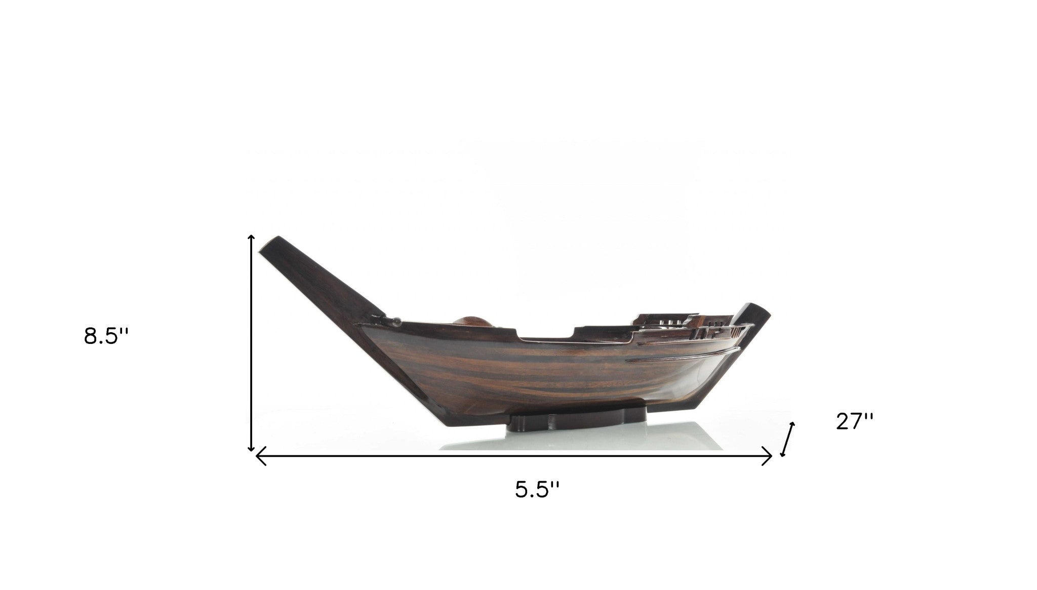 6" Dark Brown Novelty Wood Serving Tray With Handles-8