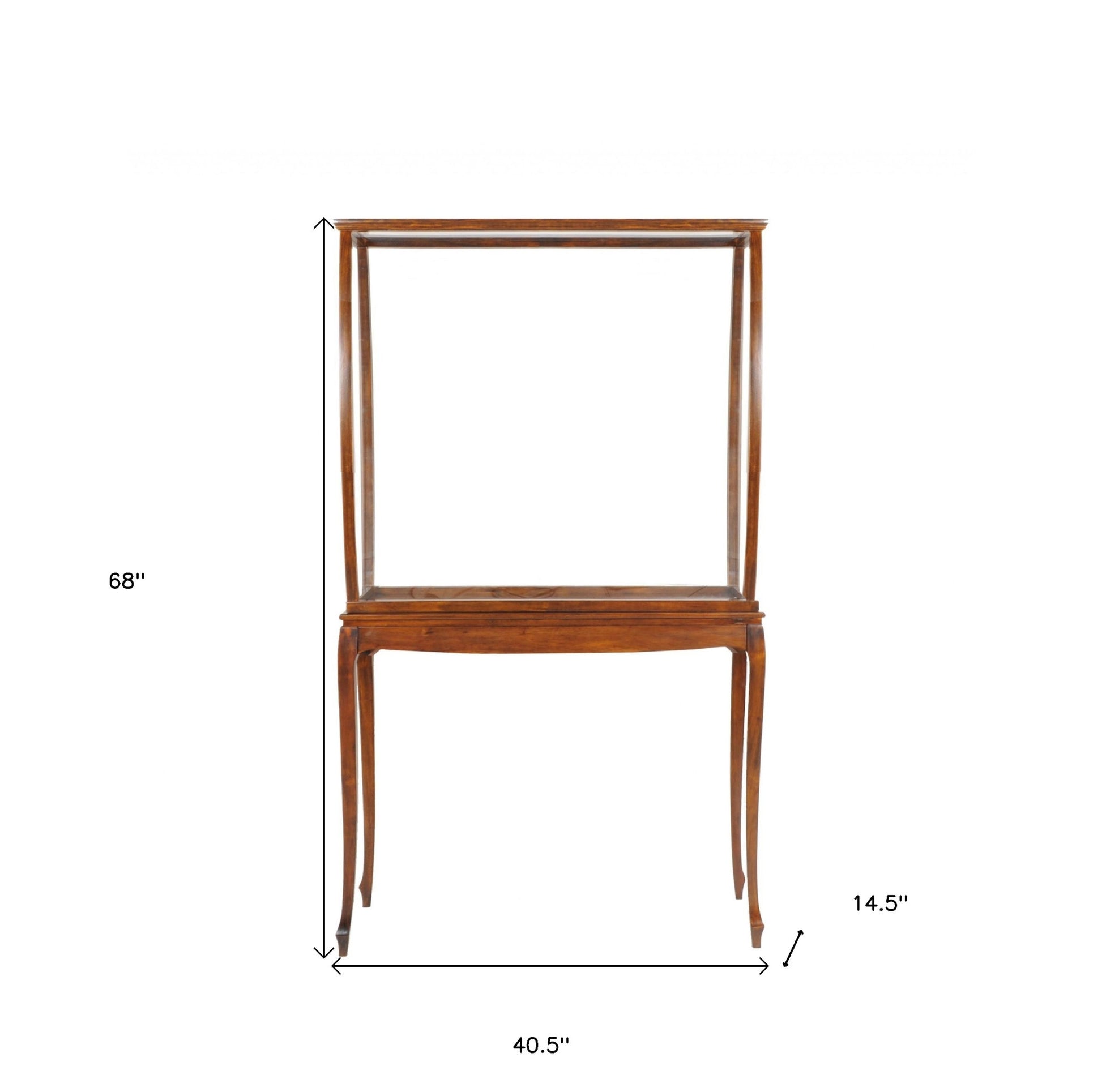 15" Brown And Clear Glass Standard Display Stand-Cabinets-DECOROLALA