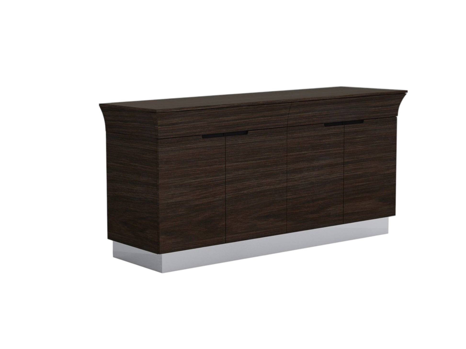 70" Dark Brown Two Drawer Buffet Table with Four Doors-Sideboards-DECOROLALA