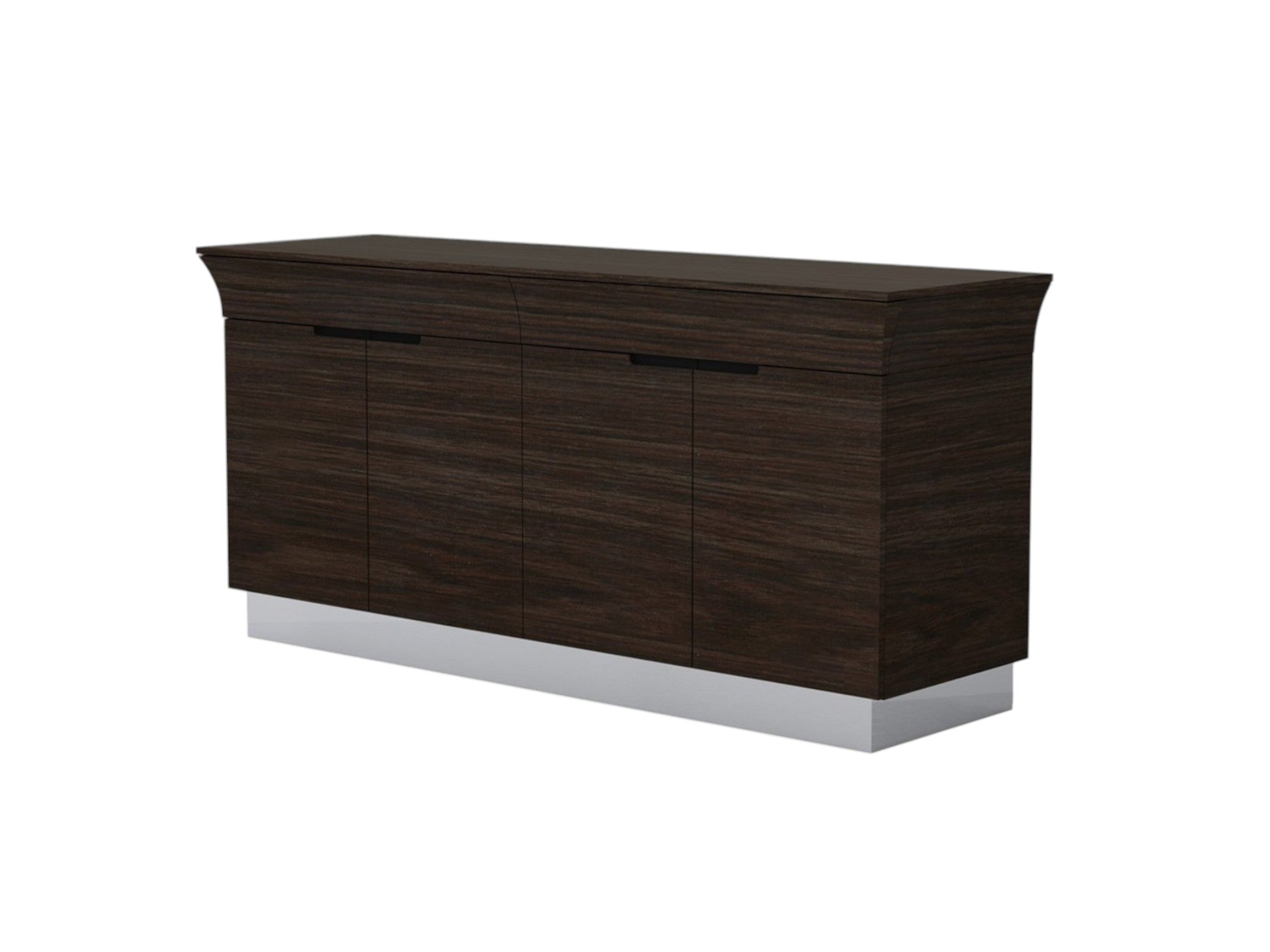 70" Dark Brown Two Drawer Buffet Table with Four Doors-Sideboards-DECOROLALA