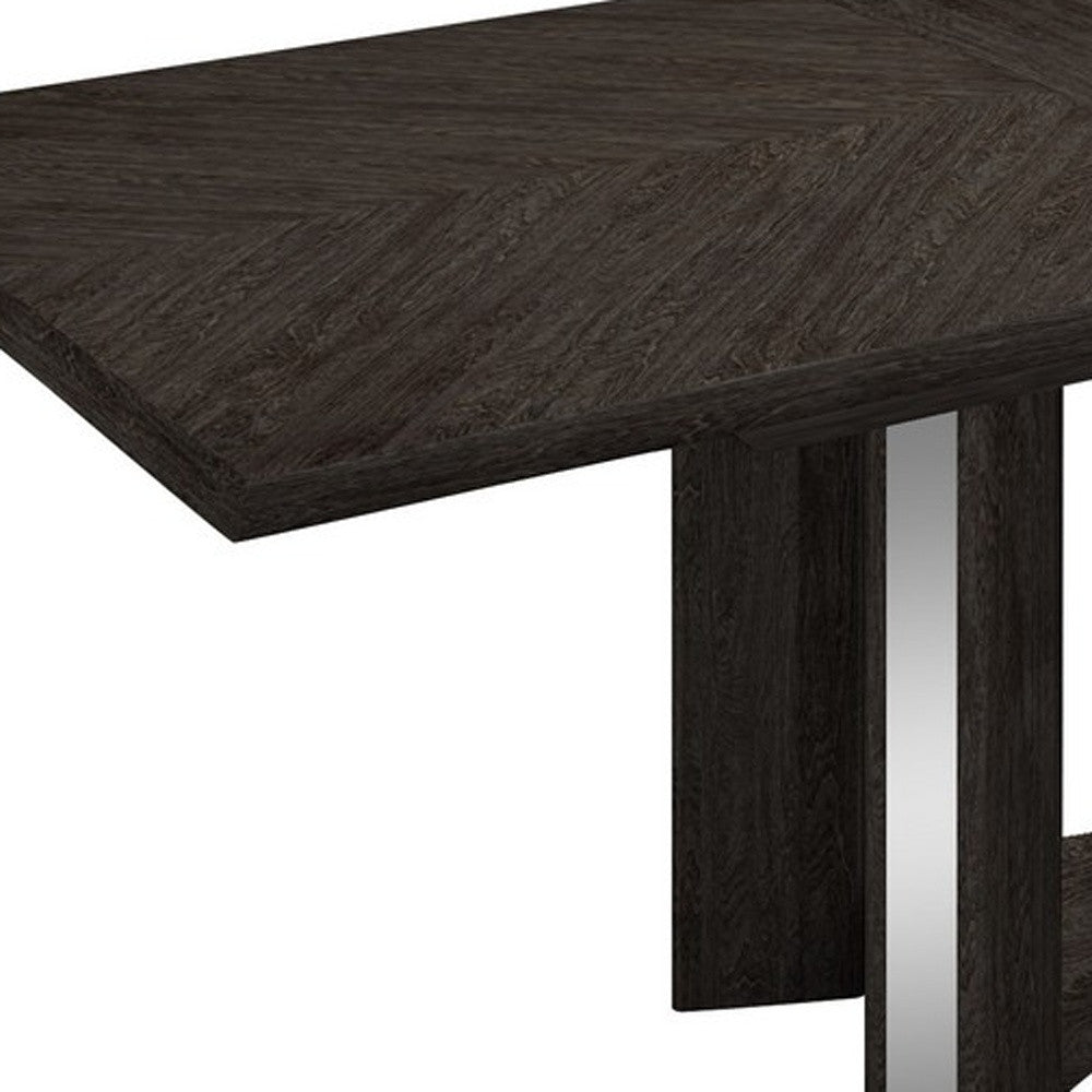 98" Dark Gray Solid Wood Dining Table-Dining Tables-DECOROLALA