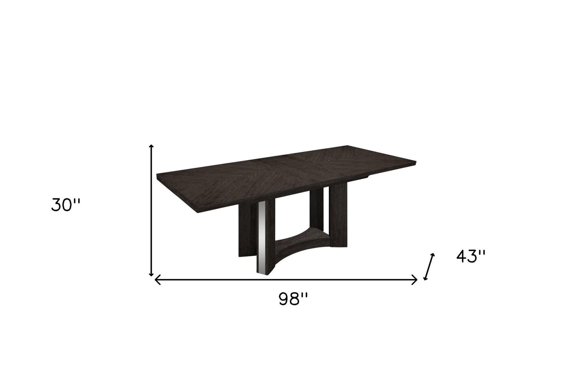 98" Dark Gray Solid Wood Dining Table-Dining Tables-DECOROLALA