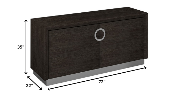 72" Gray Buffet Table with Two Doors-Sideboards-DECOROLALA