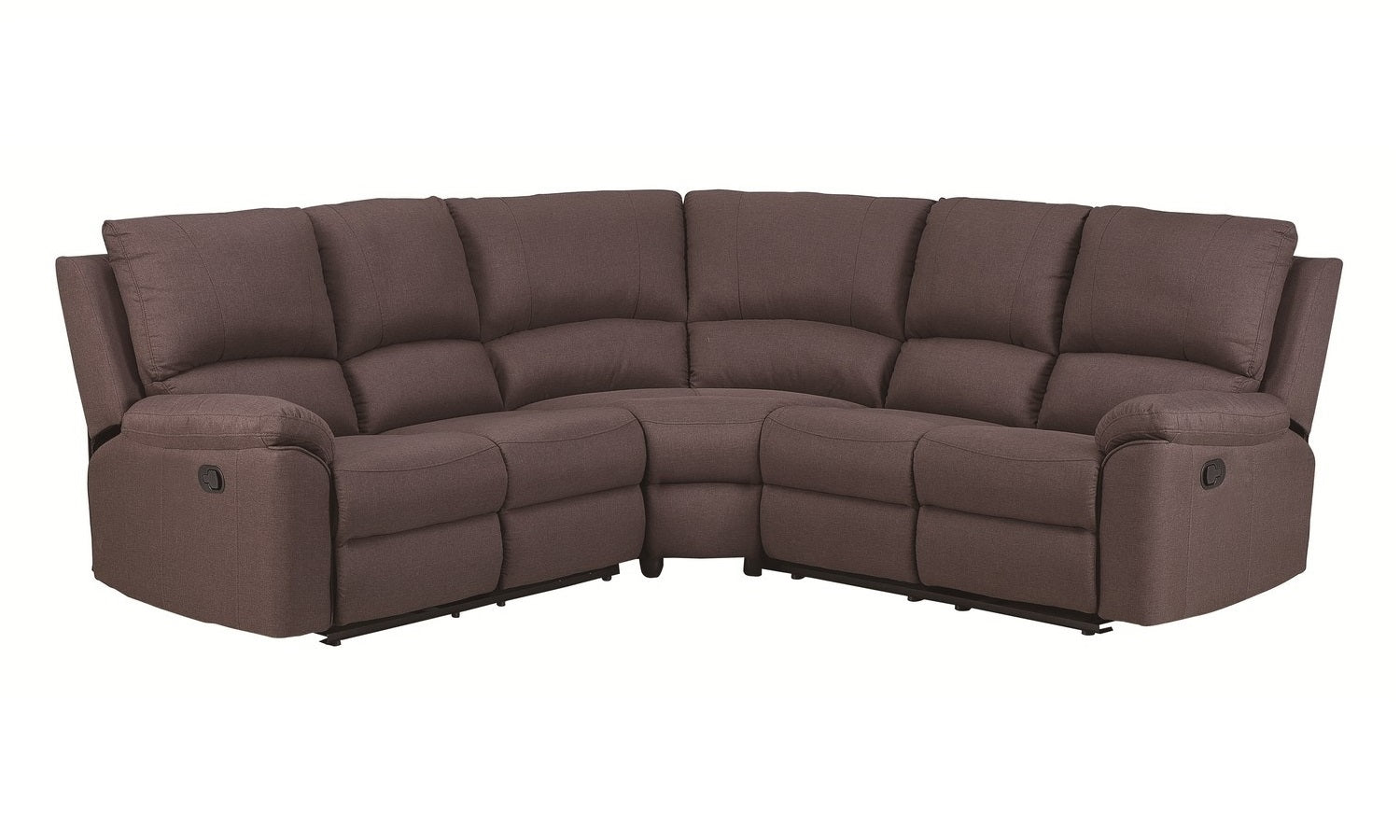 Brown Polyester Blend Reclining U Shaped Three Piece Corner Sectional-Sectionals-DECOROLALA