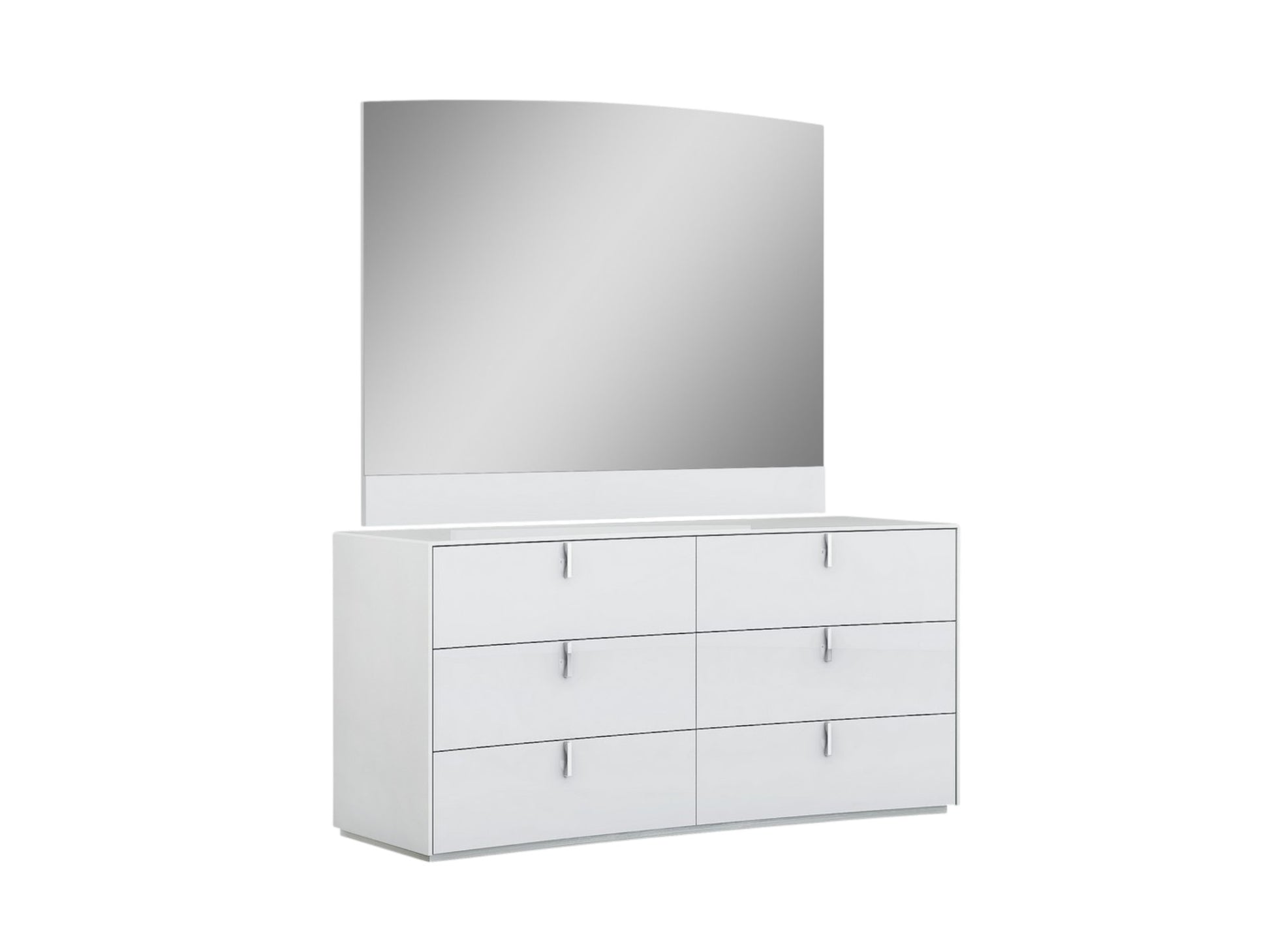 Four Piece White Solid and Manufactured Wood Bedroom Set With Mirror-Bedroom Furniture Sets-DECOROLALA