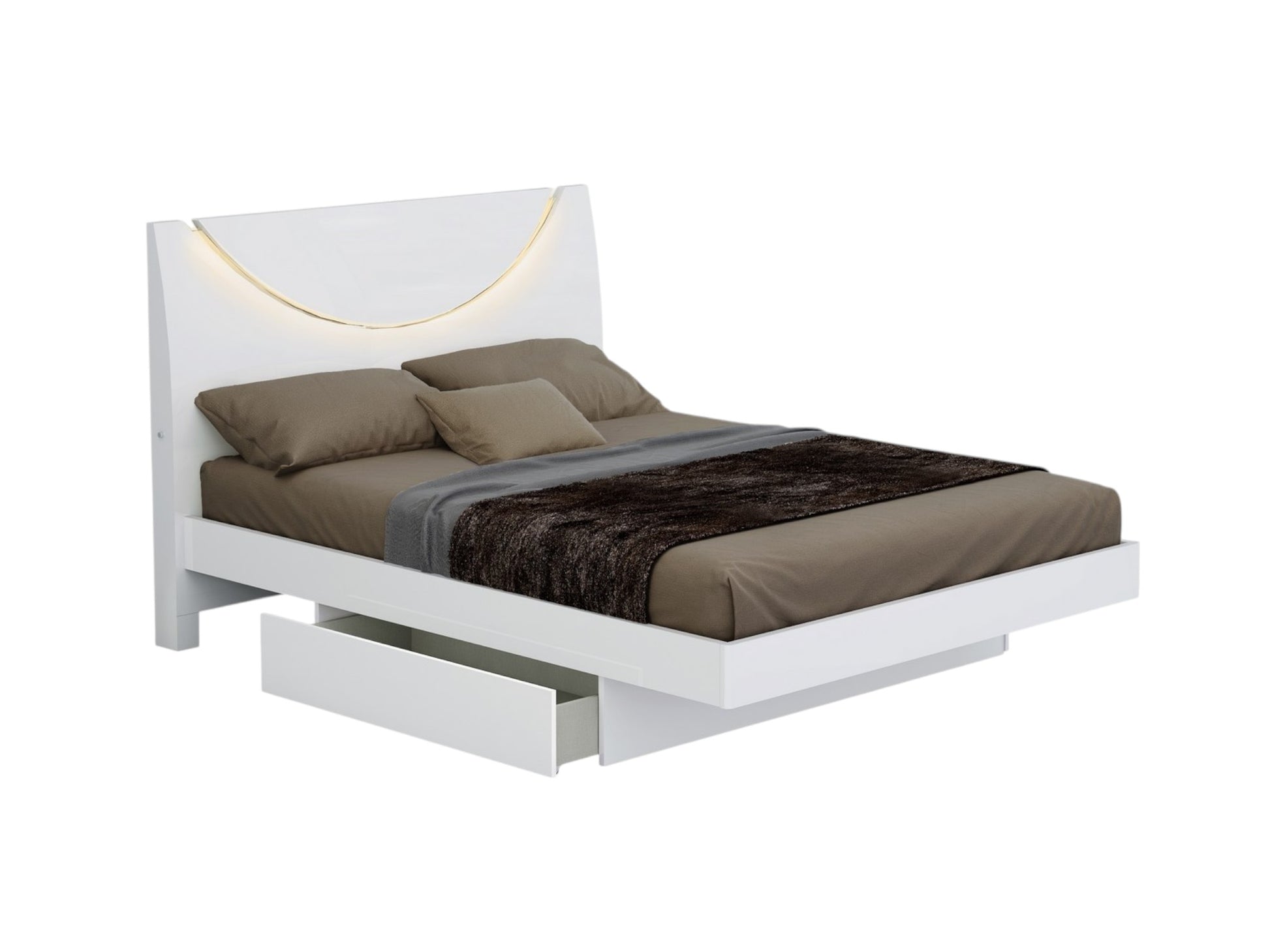 Four Piece White Solid and Manufactured Wood Bedroom Set With Mirror-Bedroom Furniture Sets-DECOROLALA