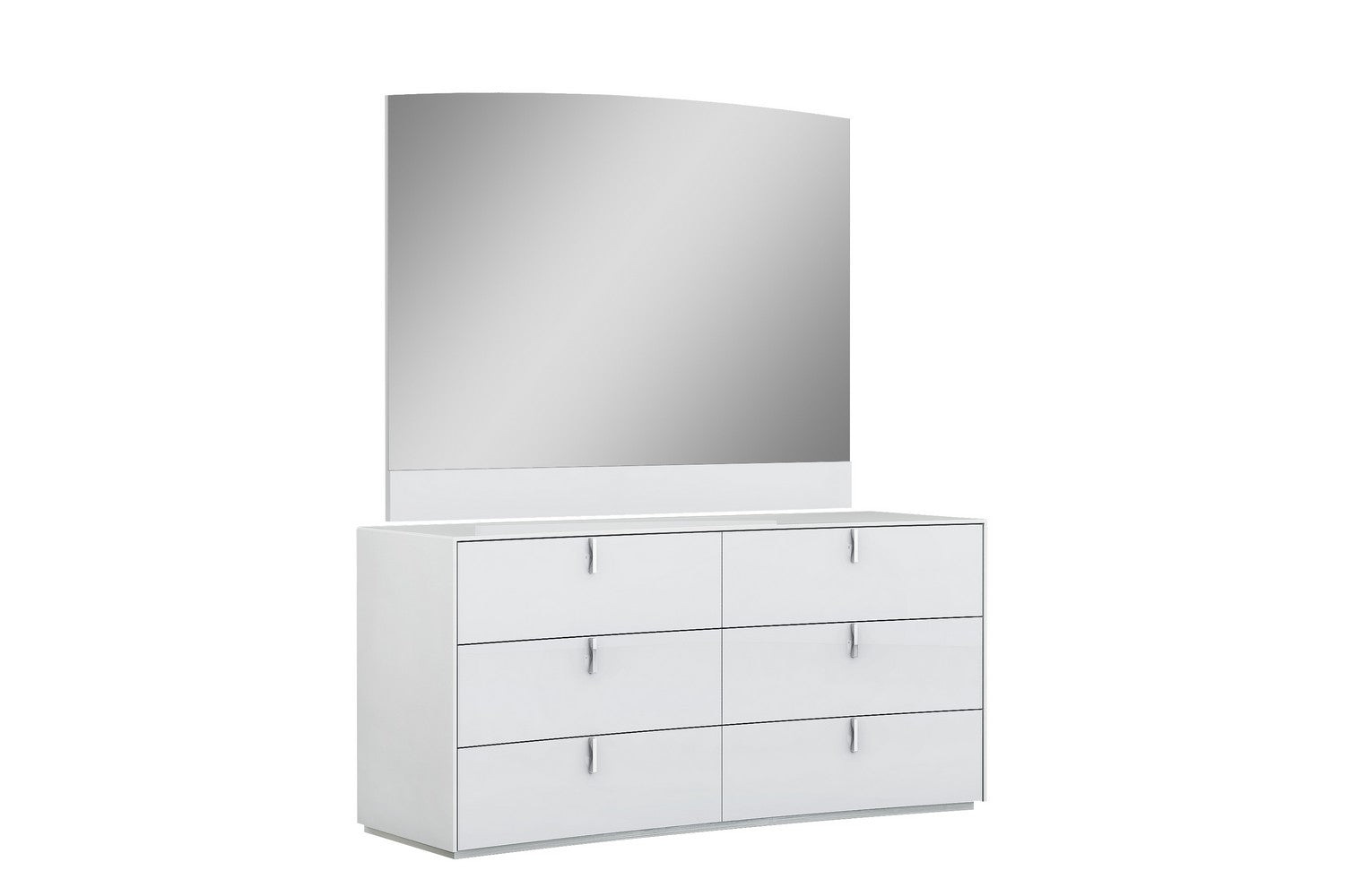 Four Piece White Solid and Manufactured Wood Bedroom Set With Mirror-Bedroom Furniture Sets-DECOROLALA