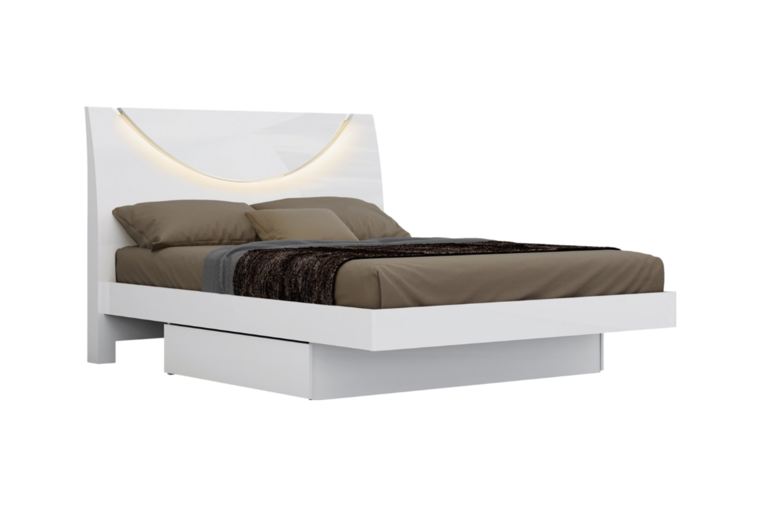 Four Piece White Solid and Manufactured Wood Bedroom Set With Mirror-Bedroom Furniture Sets-DECOROLALA