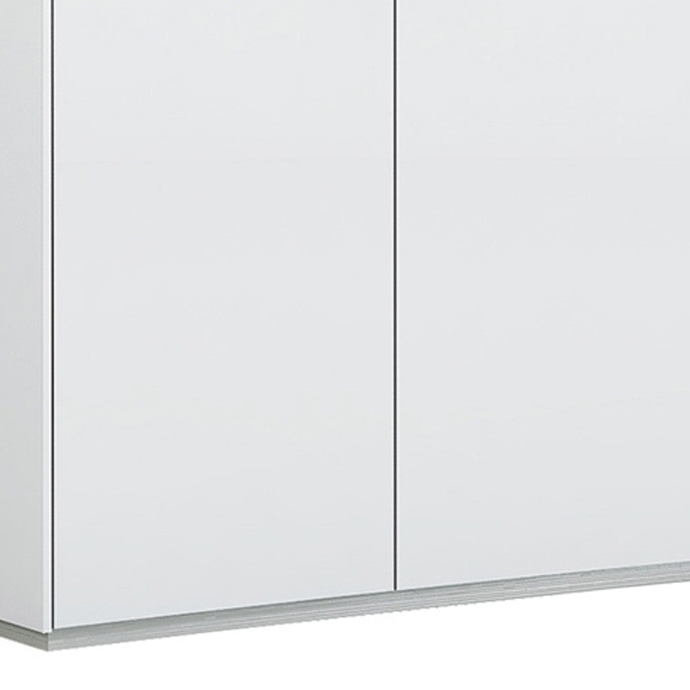 72" White Buffet Table with Four Doors-Sideboards-DECOROLALA