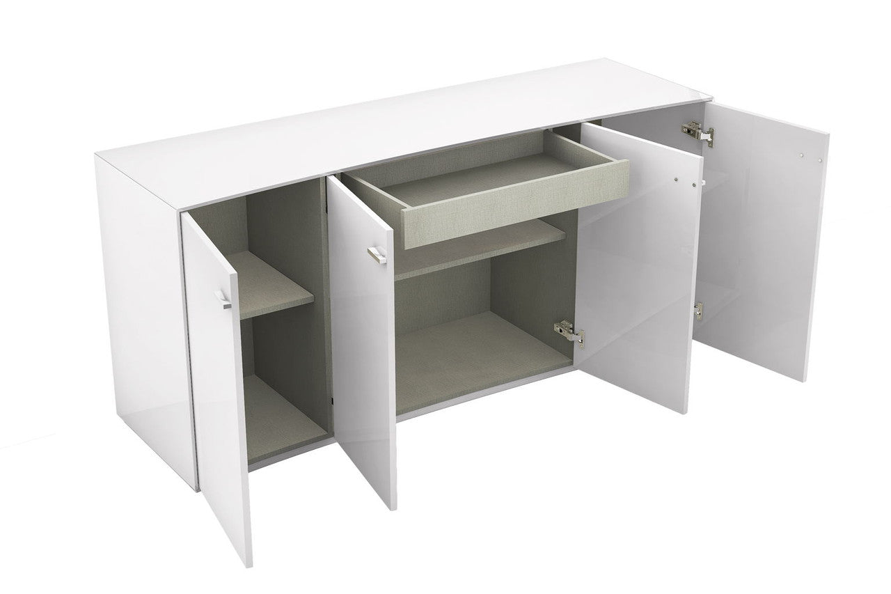 72" White Buffet Table with Four Doors-Sideboards-DECOROLALA