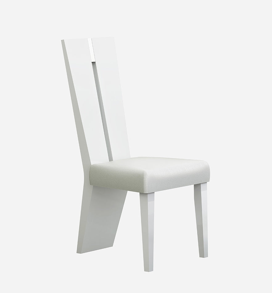 Seven Piece White Dining Set with Six Chairs-Dining Sets-DECOROLALA