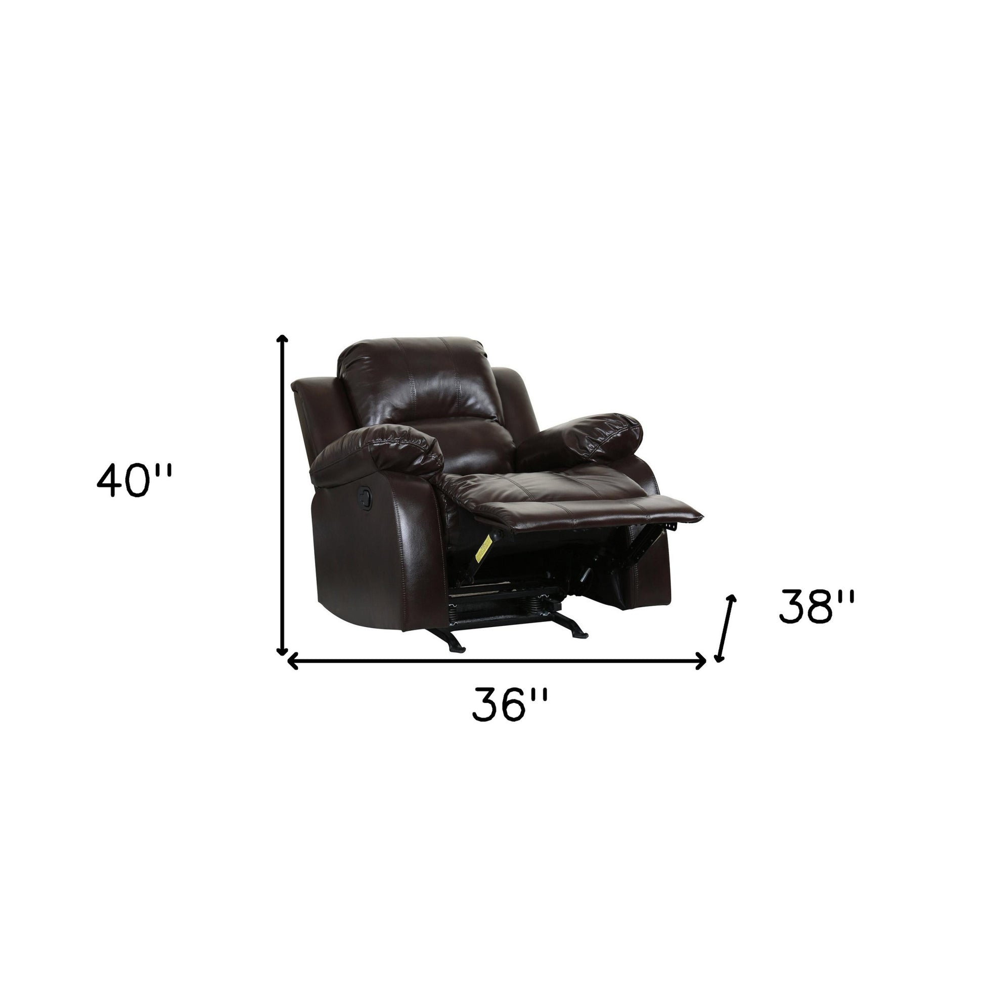 36" X 38" X 40" Brown Chair-Recliners-DECOROLALA