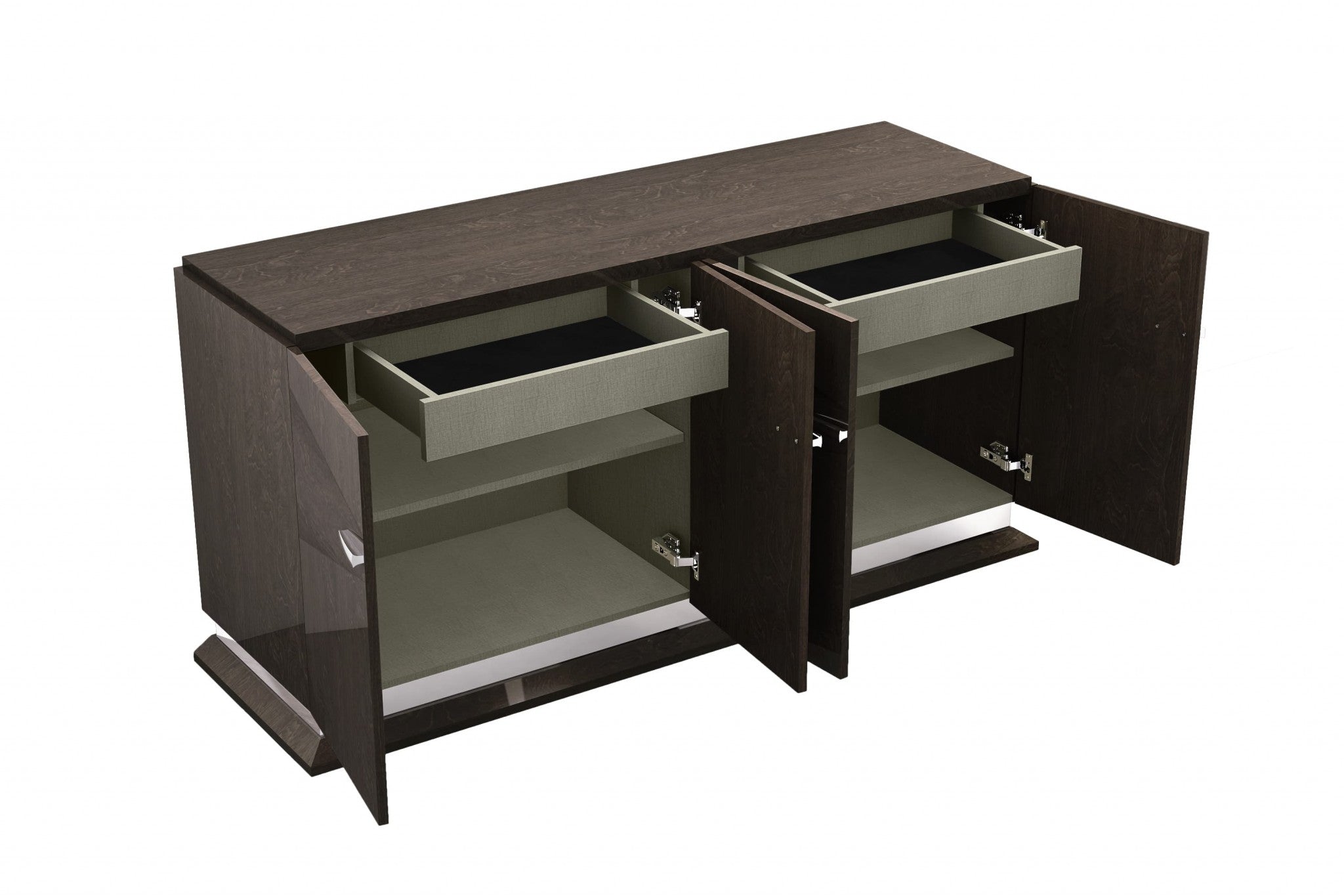 72" Gray Two Drawer Buffet Table Soft Close with Four Doors-Sideboards-DECOROLALA