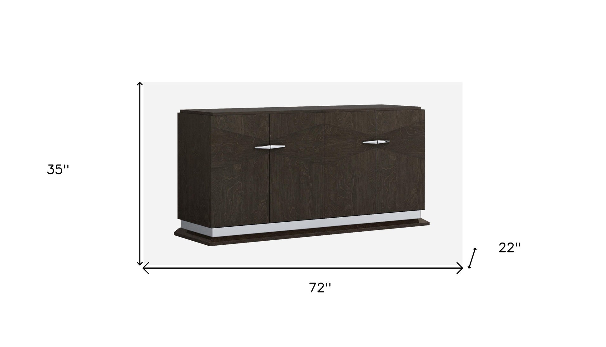 72" Gray Two Drawer Buffet Table Soft Close with Four Doors-Sideboards-DECOROLALA