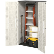 368 Gallon Outdoor Storage Shed - Cream White PP Plastic-Patio & Garden > Lawn & Garden > Sheds > Outdoor Storage Cabinet-DECOROLALA