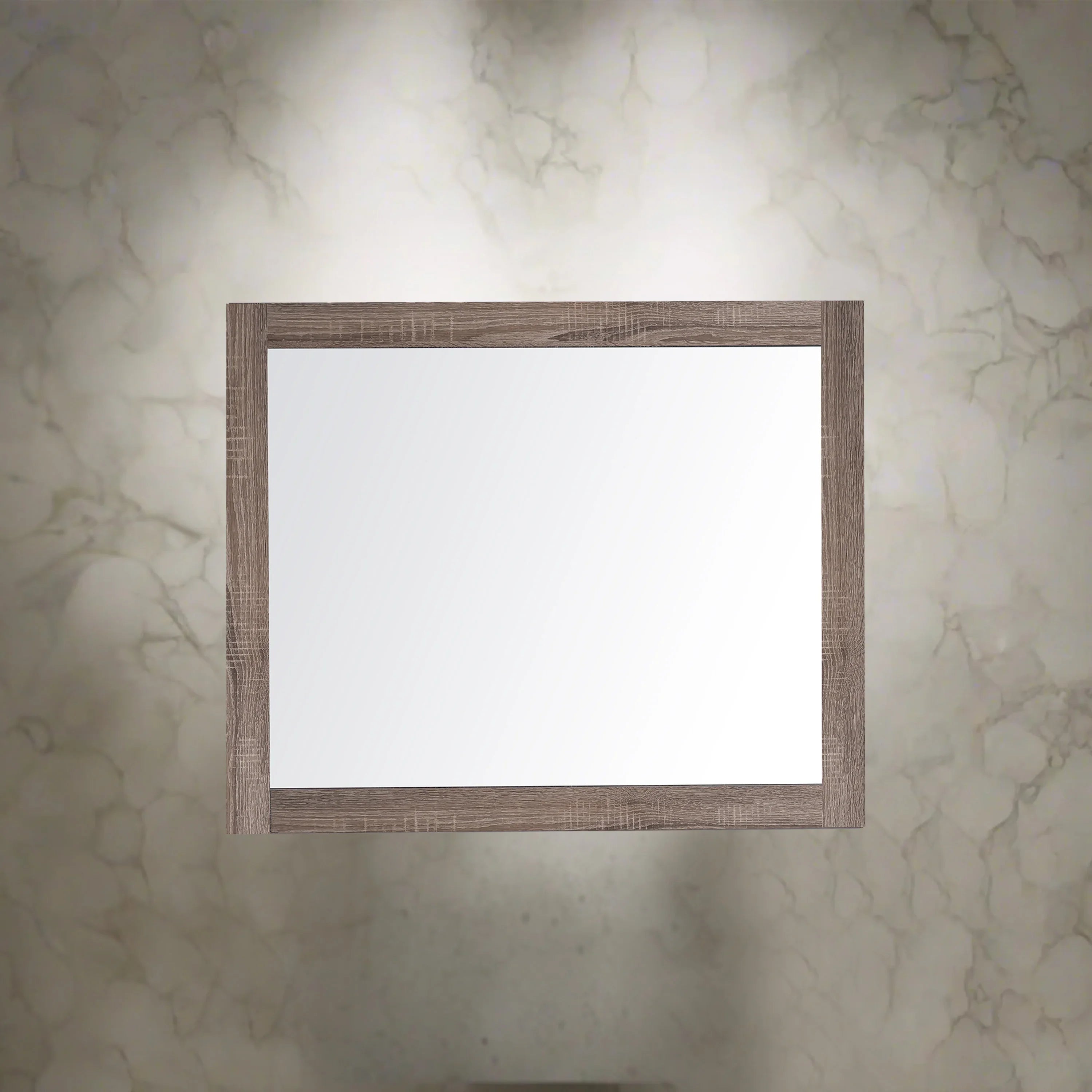 36" Rectangular Mirror with Soft Oak Frame