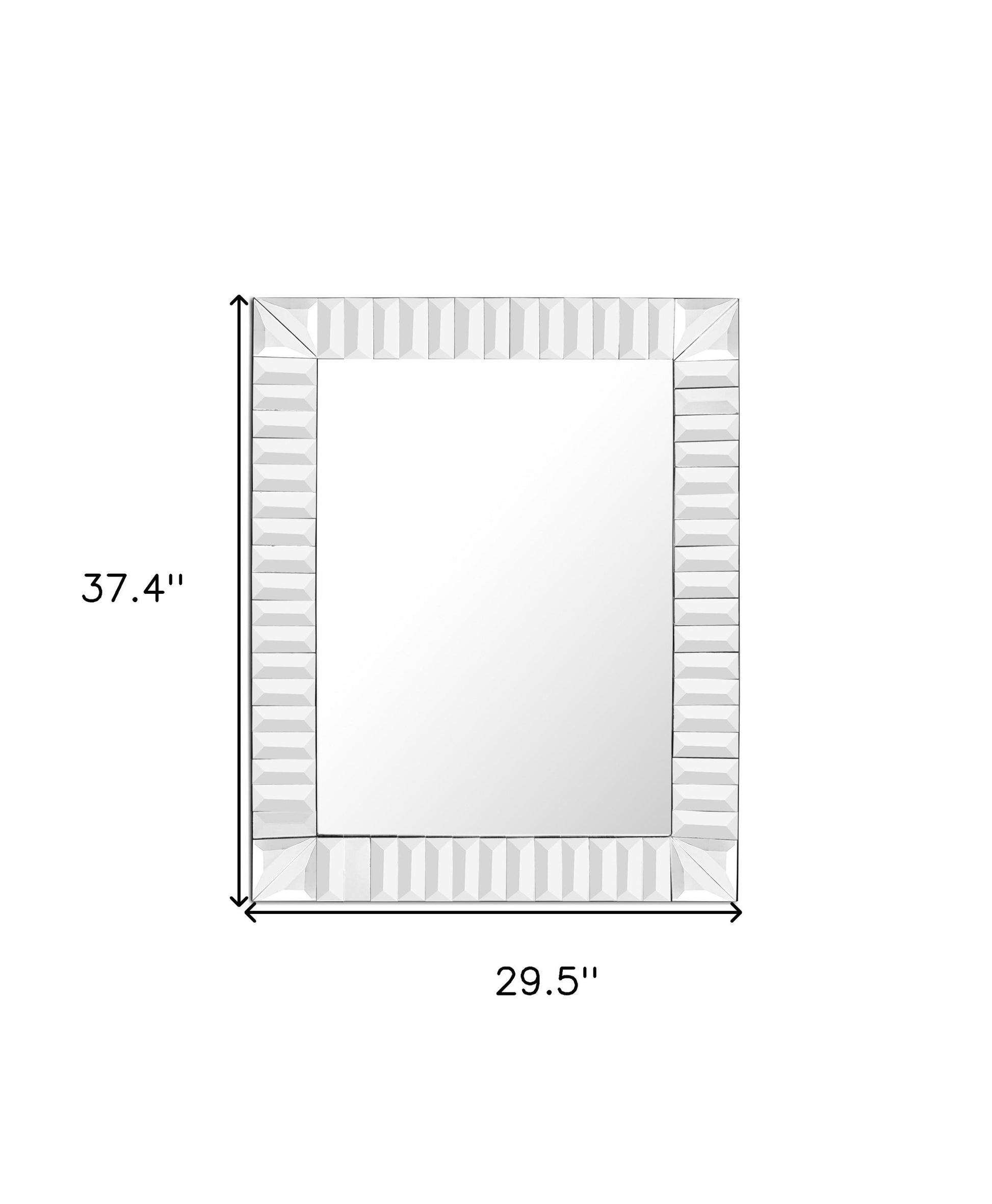 37" Clear Glass Framed Accent Mirror-Mirrors-DECOROLALA