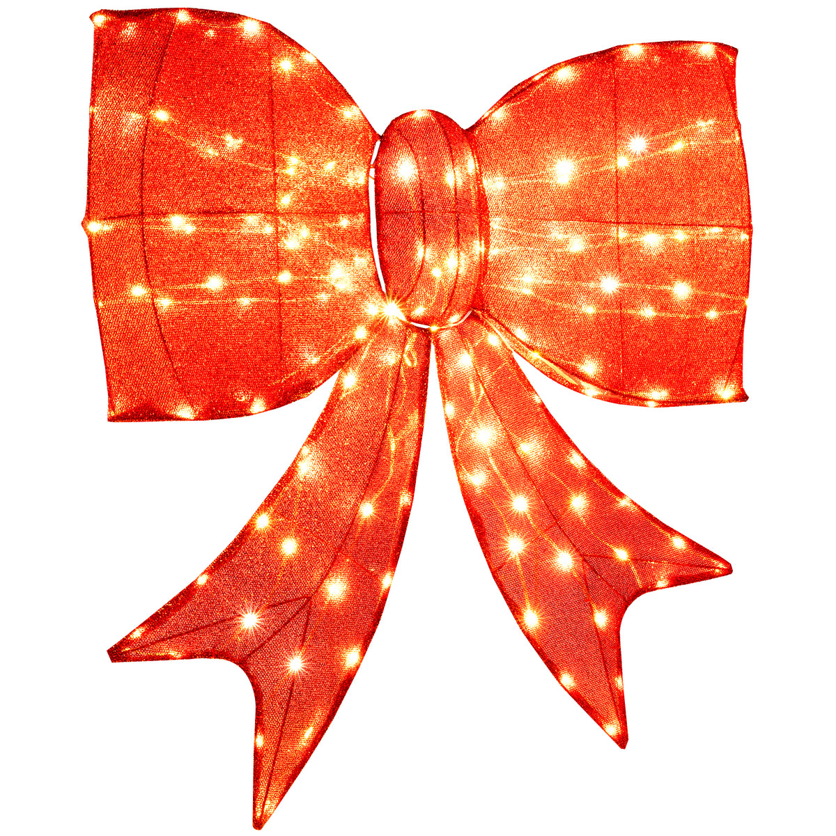 37 Inch Lighted Christmas Bow Decoration with Warm White LED Lights-Christmas Decorations & Accessories-DECOROLALA