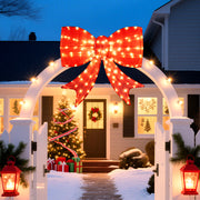 37 Inch Lighted Christmas Bow Decoration with Warm White LED Lights-Christmas Decorations & Accessories-DECOROLALA