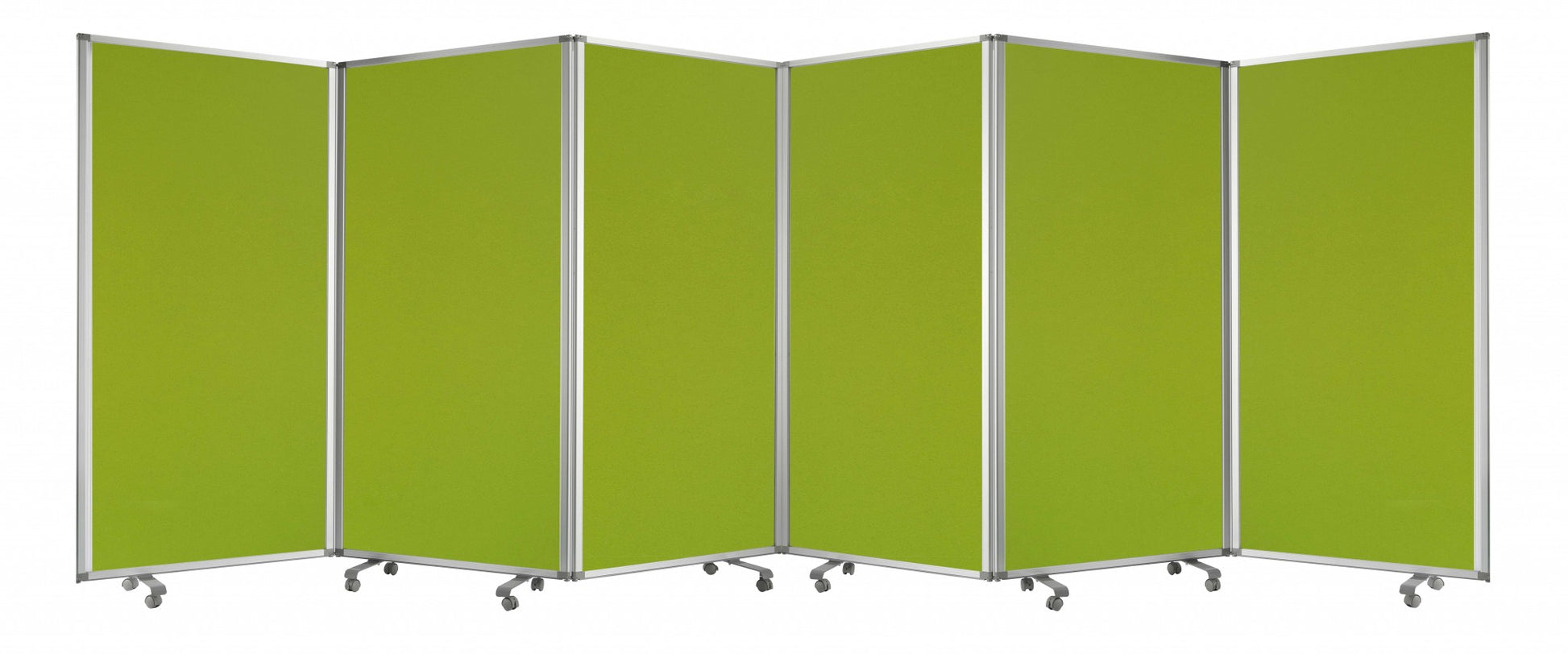 212 X 1 X 71 Green Metal 6 Panel Screen-Room Dividers-DECOROLALA