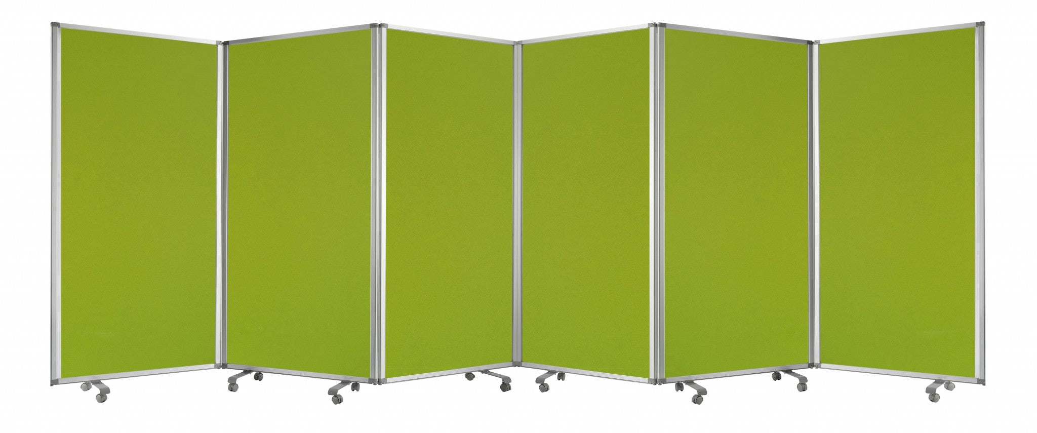 212 X 1 X 71 Green Metal 6 Panel Screen-Room Dividers-DECOROLALA