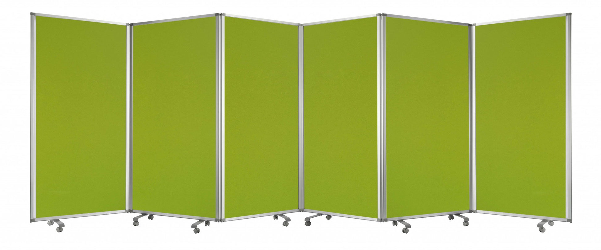 212 X 1 X 71 Green Metal 6 Panel Screen-Room Dividers-DECOROLALA