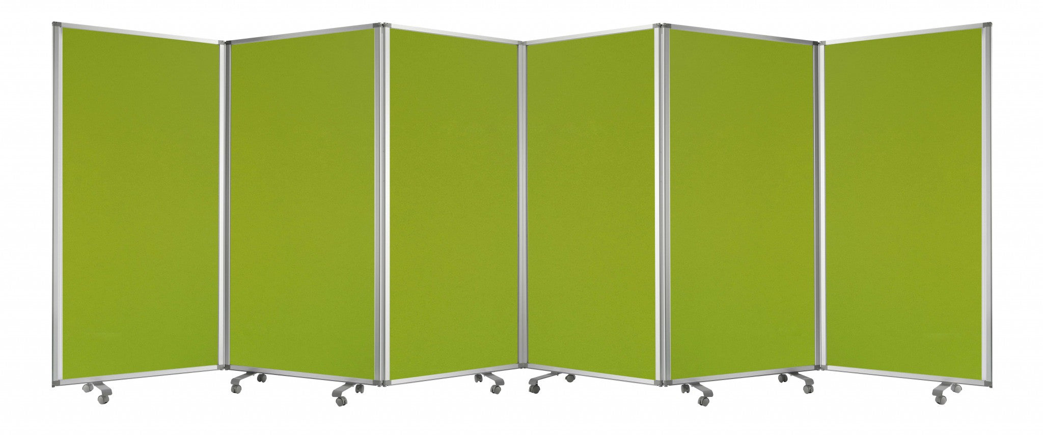 212 X 1 X 71 Green Metal 6 Panel Screen-Room Dividers-DECOROLALA