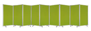 318" X 1" X 71" Green, Metal, 9 Panel, Screen-Room Dividers-DECOROLALA