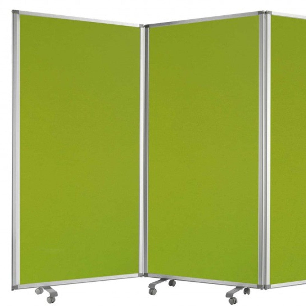 318" X 1" X 71" Green, Metal, 9 Panel, Screen-Room Dividers-DECOROLALA