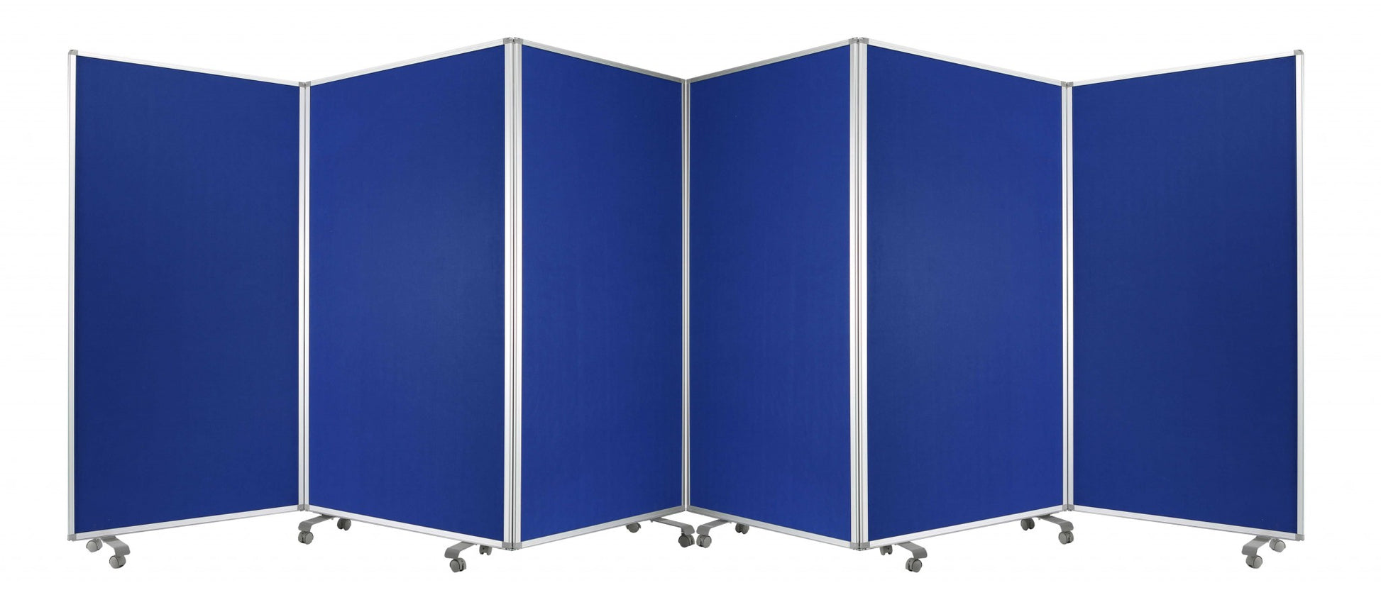 212 X 1 X 71 Blue Metal 6 Panel Screen-Room Dividers-DECOROLALA