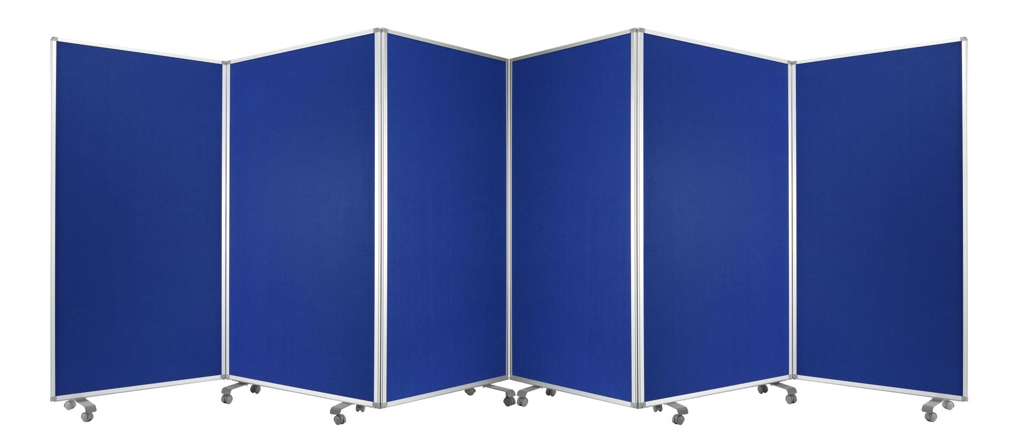 212 X 1 X 71 Blue Metal 6 Panel Screen-Room Dividers-DECOROLALA
