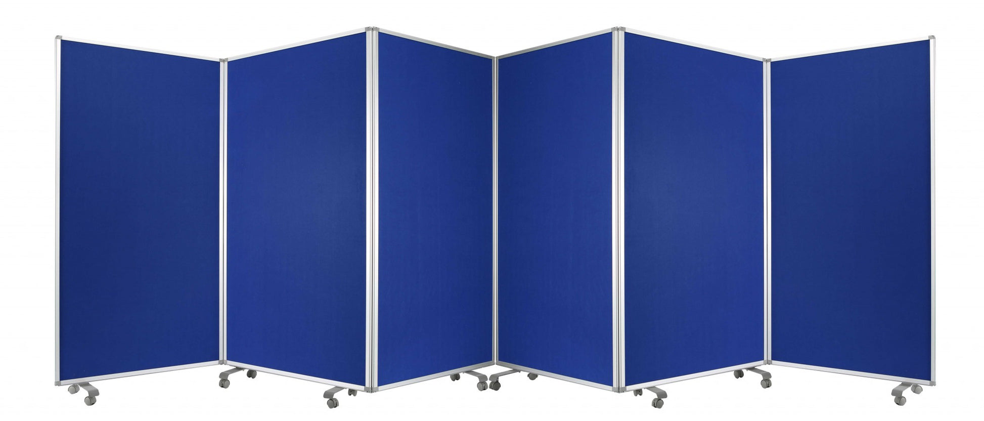 212 X 1 X 71 Blue Metal 6 Panel Screen-Room Dividers-DECOROLALA