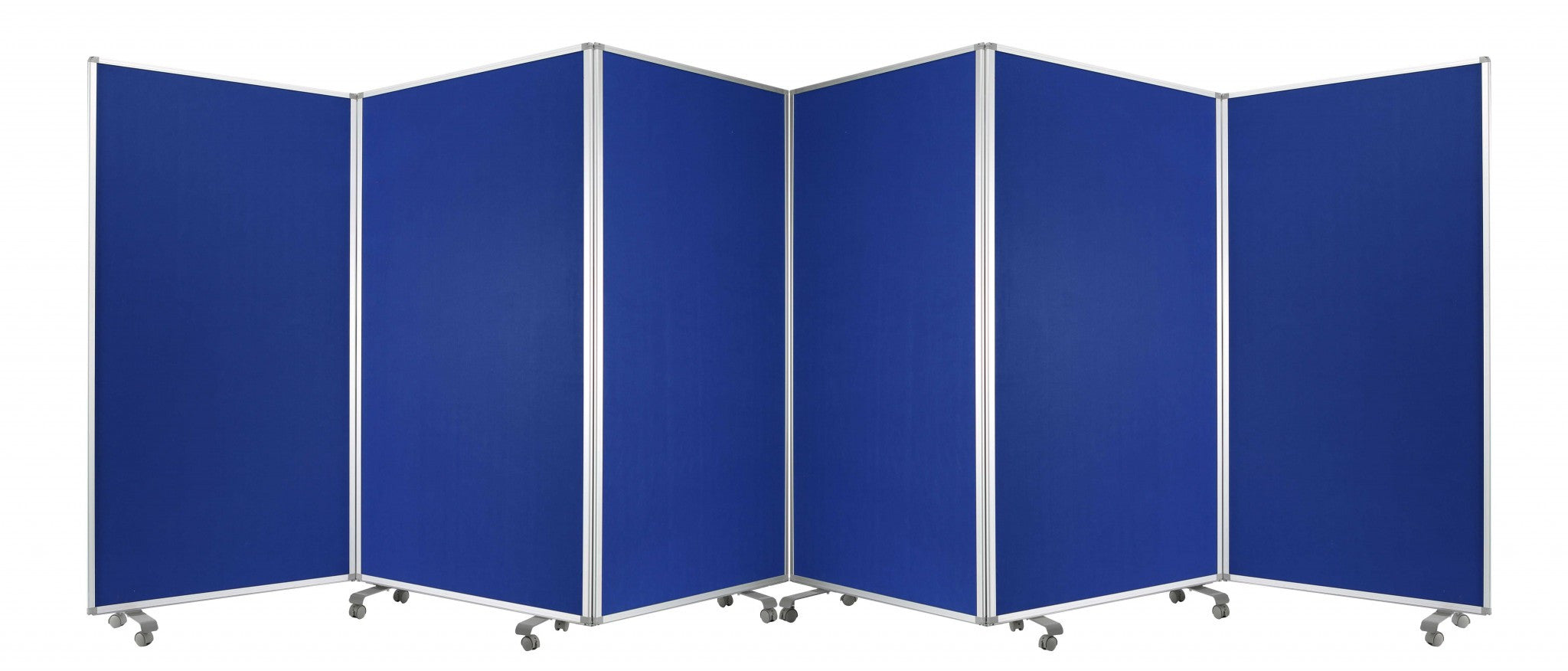 212 X 1 X 71 Blue Metal 6 Panel Screen-Room Dividers-DECOROLALA
