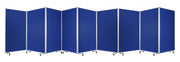 318" X 1" X 71" Blue, Metal, 9 Panel, Screen-Room Dividers-DECOROLALA