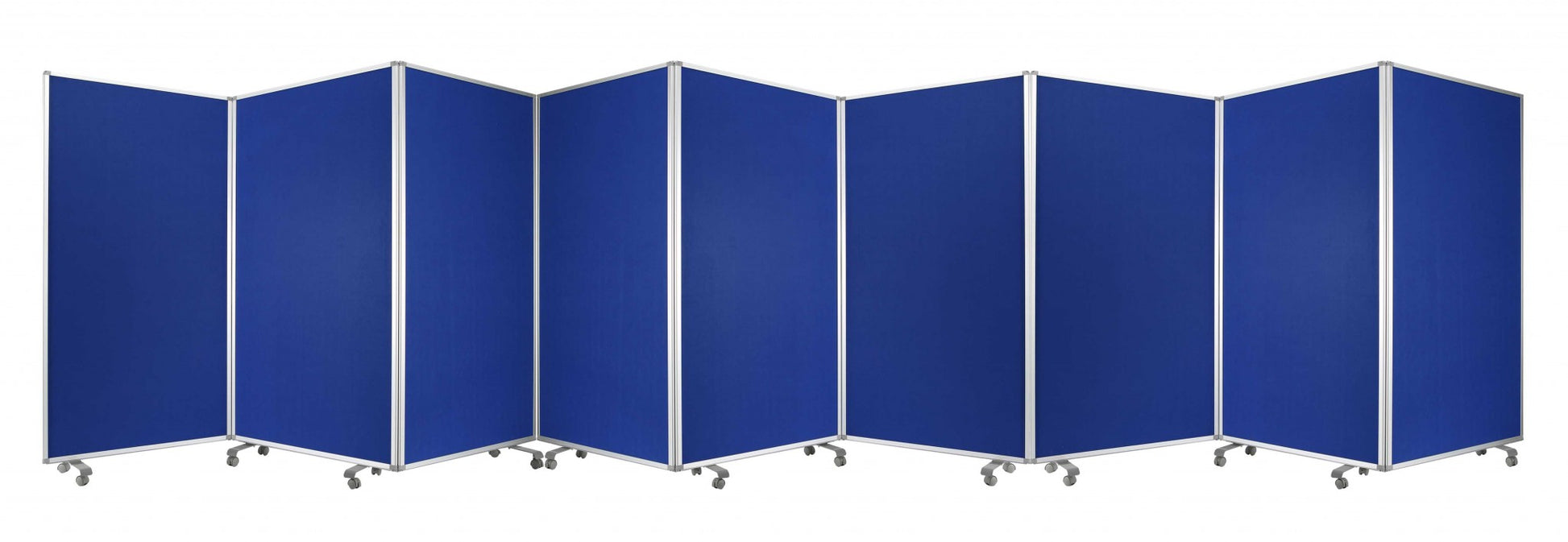 318" X 1" X 71" Blue, Metal, 9 Panel, Screen-Room Dividers-DECOROLALA