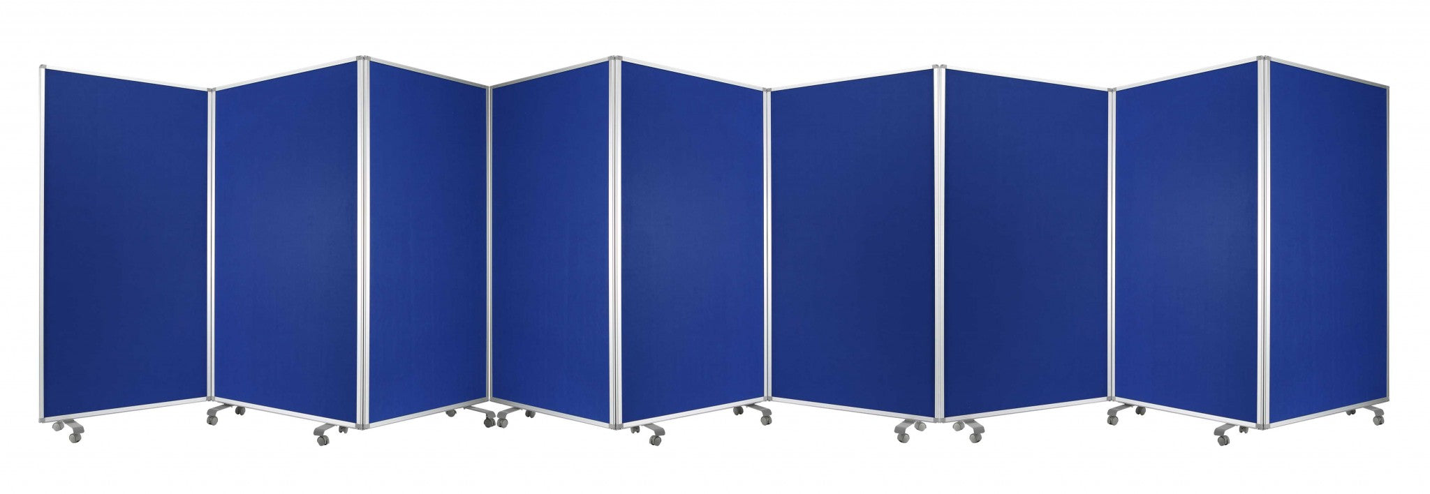 318" X 1" X 71" Blue, Metal, 9 Panel, Screen-Room Dividers-DECOROLALA