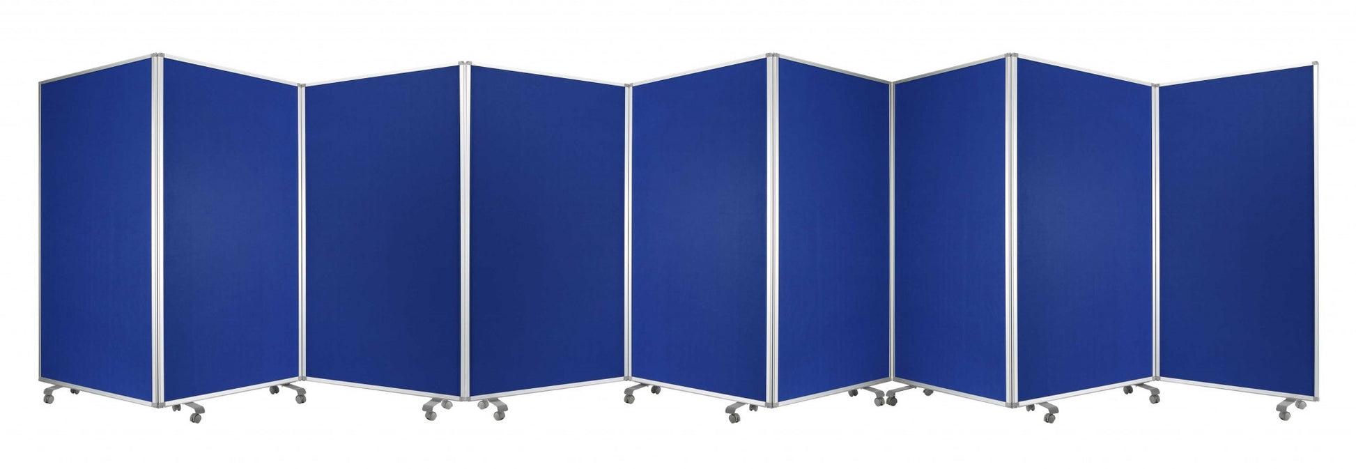 318" X 1" X 71" Blue, Metal, 9 Panel, Screen-Room Dividers-DECOROLALA