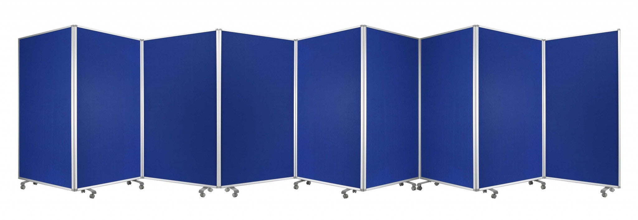 318" X 1" X 71" Blue, Metal, 9 Panel, Screen-Room Dividers-DECOROLALA