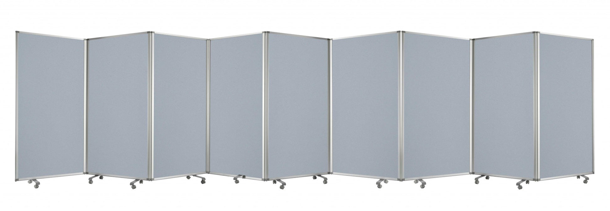 318" X 1" X 71" Metal, Grey, 9 Panel, Screen-Room Dividers-DECOROLALA