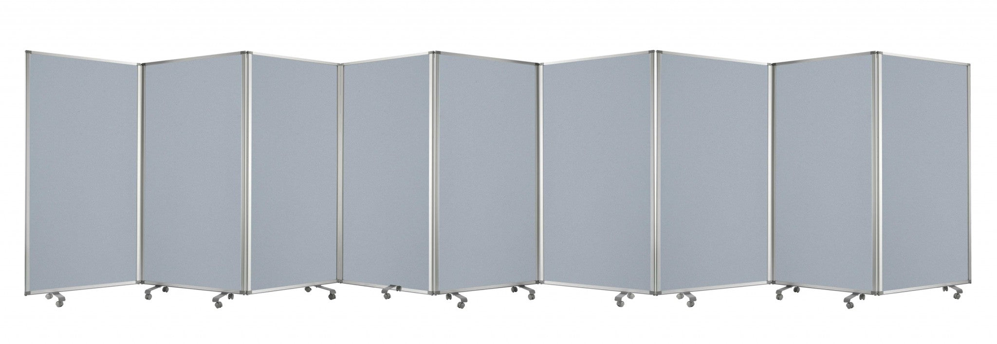 318" X 1" X 71" Metal, Grey, 9 Panel, Screen-Room Dividers-DECOROLALA