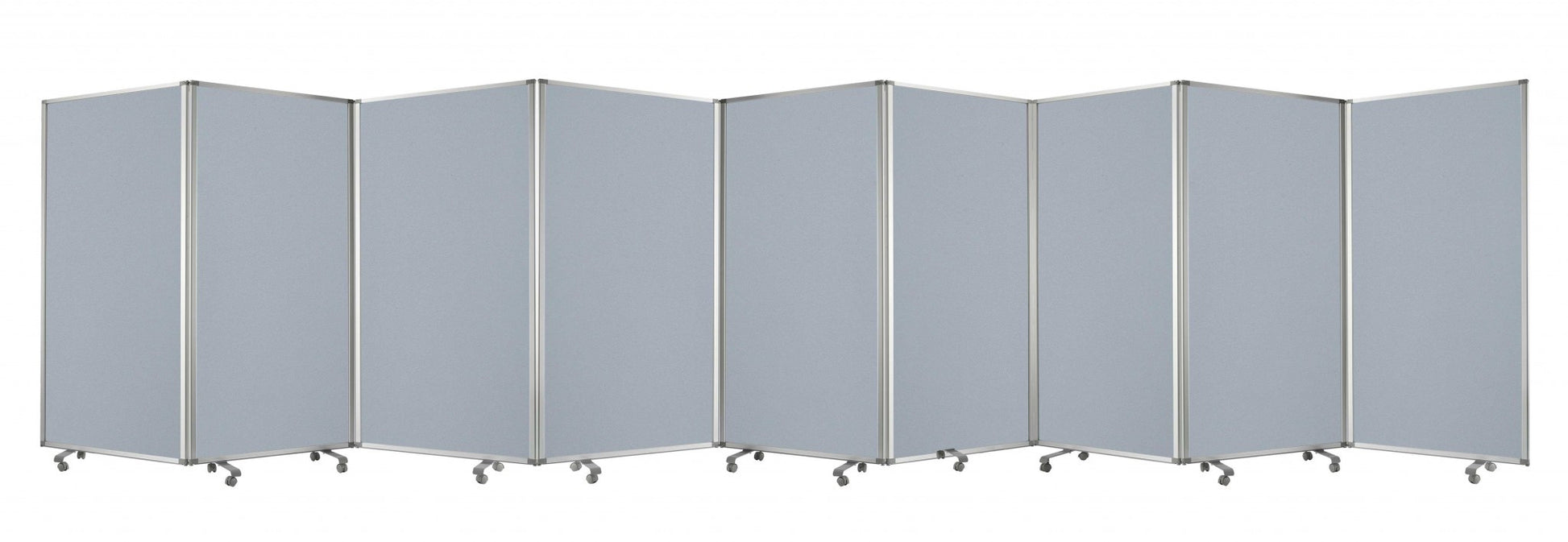 318" X 1" X 71" Metal, Grey, 9 Panel, Screen-Room Dividers-DECOROLALA