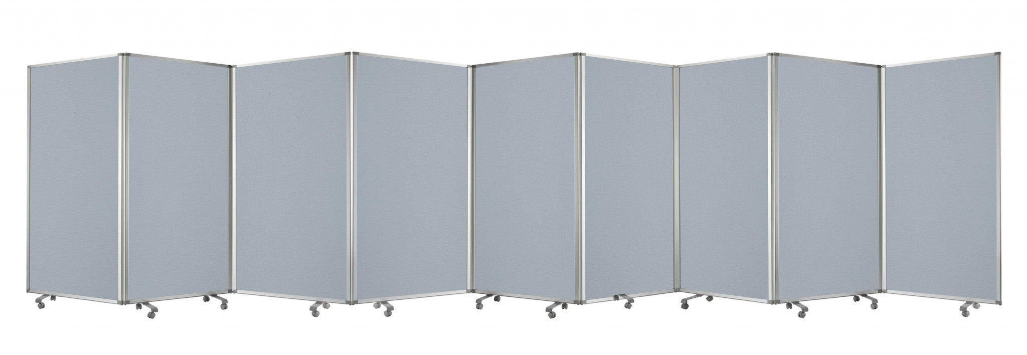 318" X 1" X 71" Metal, Grey, 9 Panel, Screen-Room Dividers-DECOROLALA