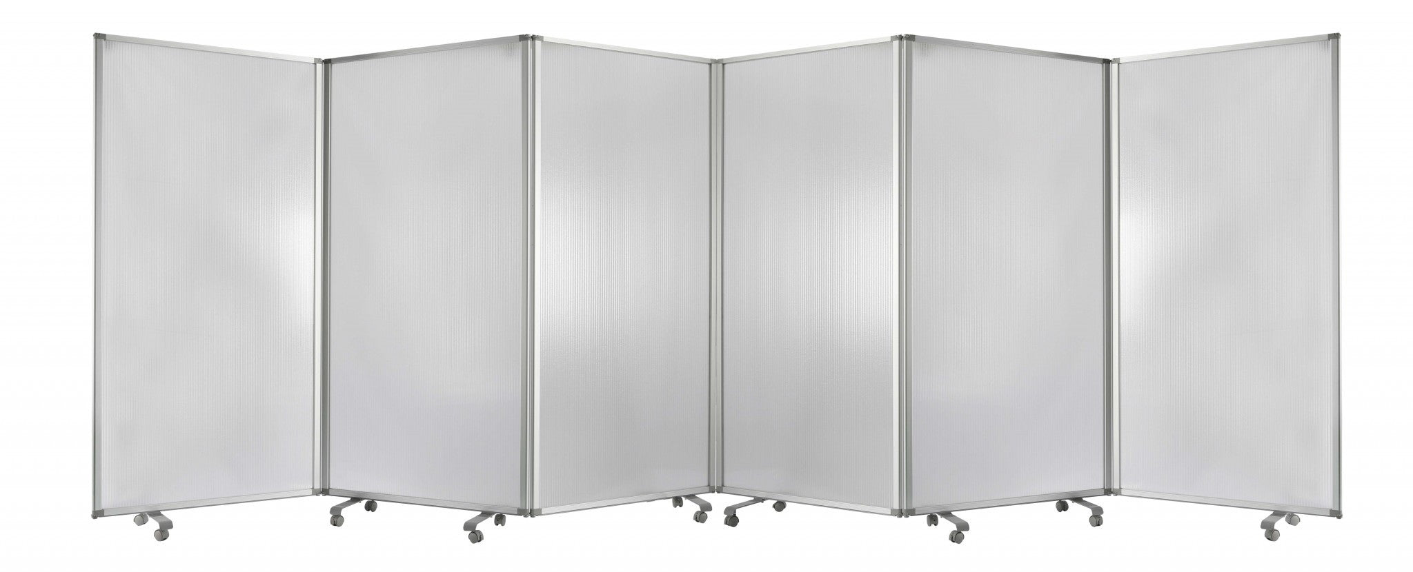212 X 1 X 71 Clear Metal 6 Panel Resilient Screen-Room Dividers-DECOROLALA