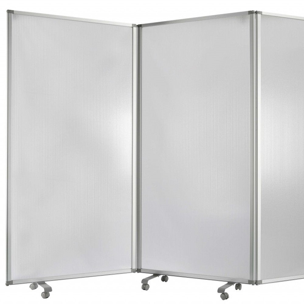 212 X 1 X 71 Clear Metal 6 Panel Resilient Screen-Room Dividers-DECOROLALA