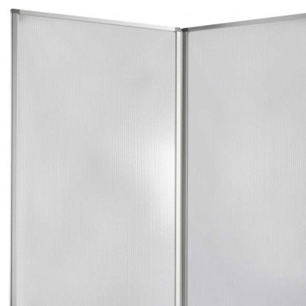318" X 1" X 71" Clear Metal 9 Panel Resilient Screen-Room Dividers-DECOROLALA